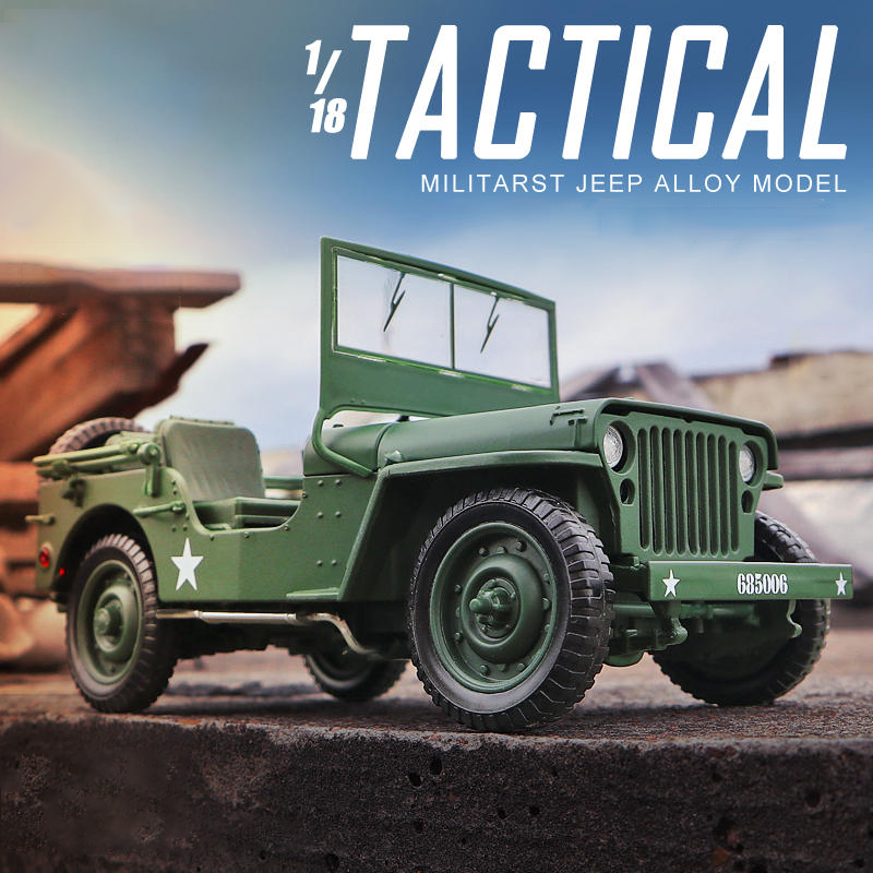 Kids Toys Jeep - 1:18 Tactical Military Model Old World