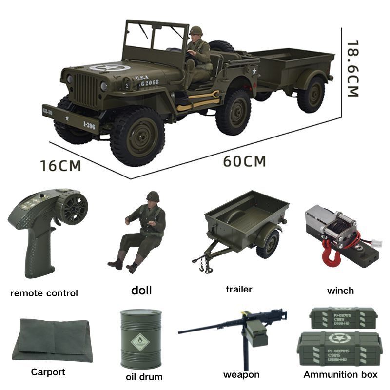 Kids Toys Jeep - JJRC C8815 RC Car 1941 JEEP