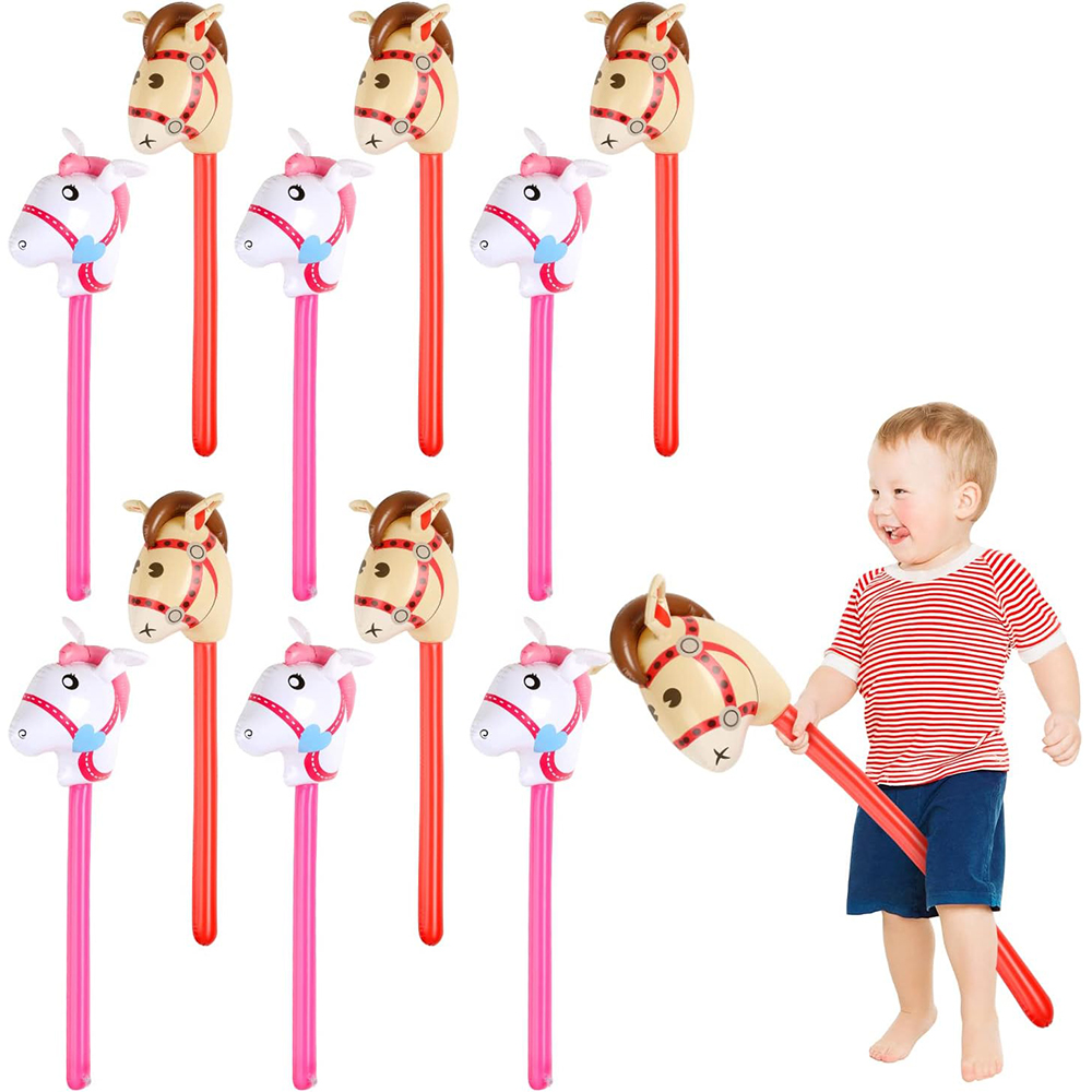 Kids Toys Horse - 2Pcs Horse Head Stick Balloon Inflatable