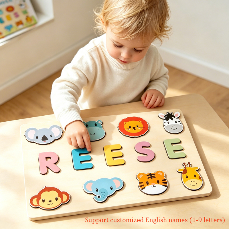 Montessori Personalised Wooden - Kids Toys Names 评论和价格