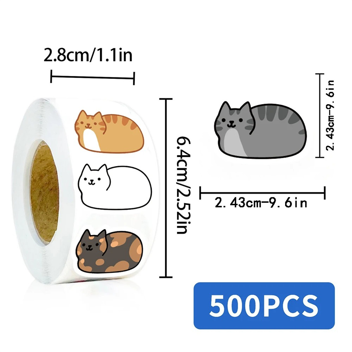 500PCS Cartoon Cat Stickers Dl - Kids Toys Names 评论和价格