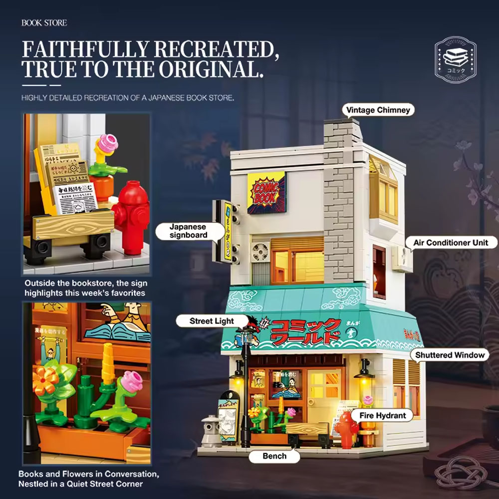 Bookstore Building Blocks Japa - Kids Toys Stores 评论和价格