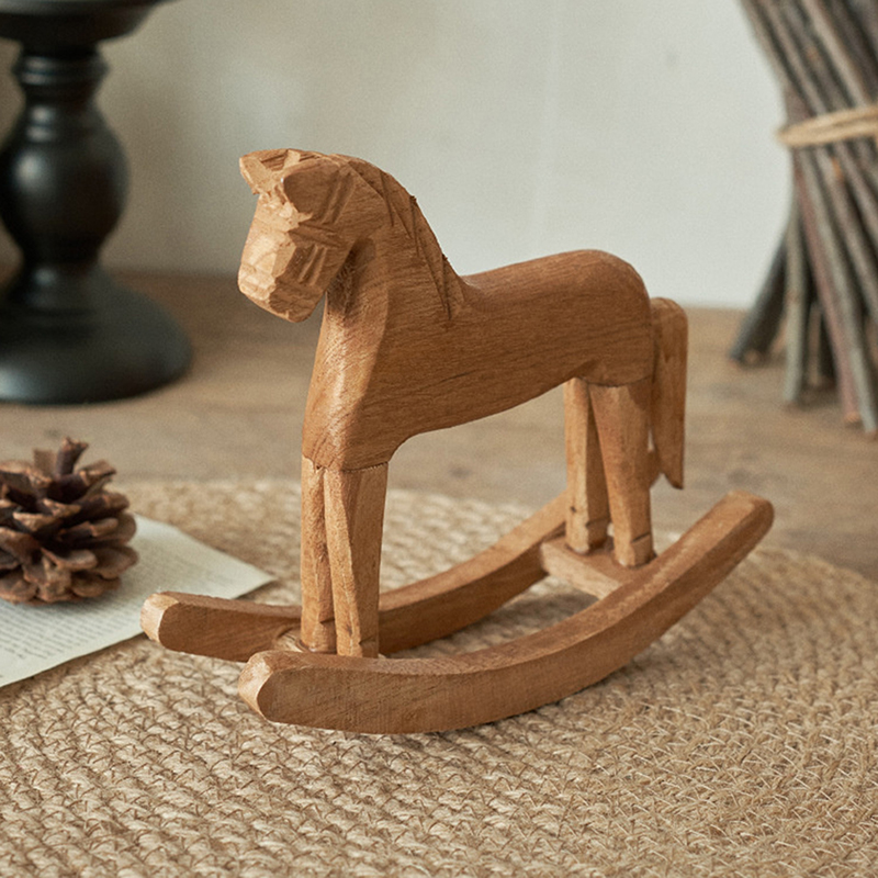 1Pcs Wooden Crafts Rocking Hor - Kids Toys Horse 评论和价格