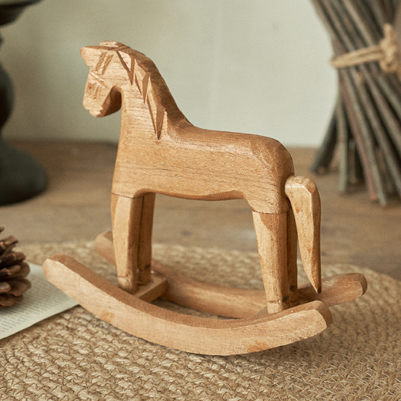 1Pcs Wooden Crafts Rocking Hor - Kids Toys Horse 评论和价格