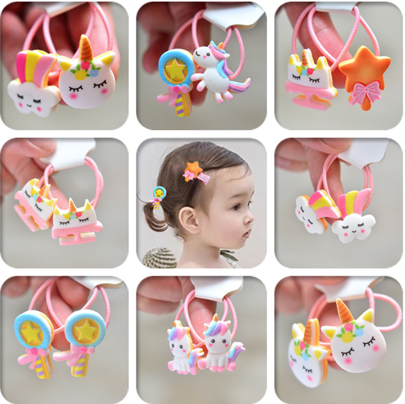 2PCS Cartoon Cute Rainbow Whit - Kids Toys Horse 评论和价格